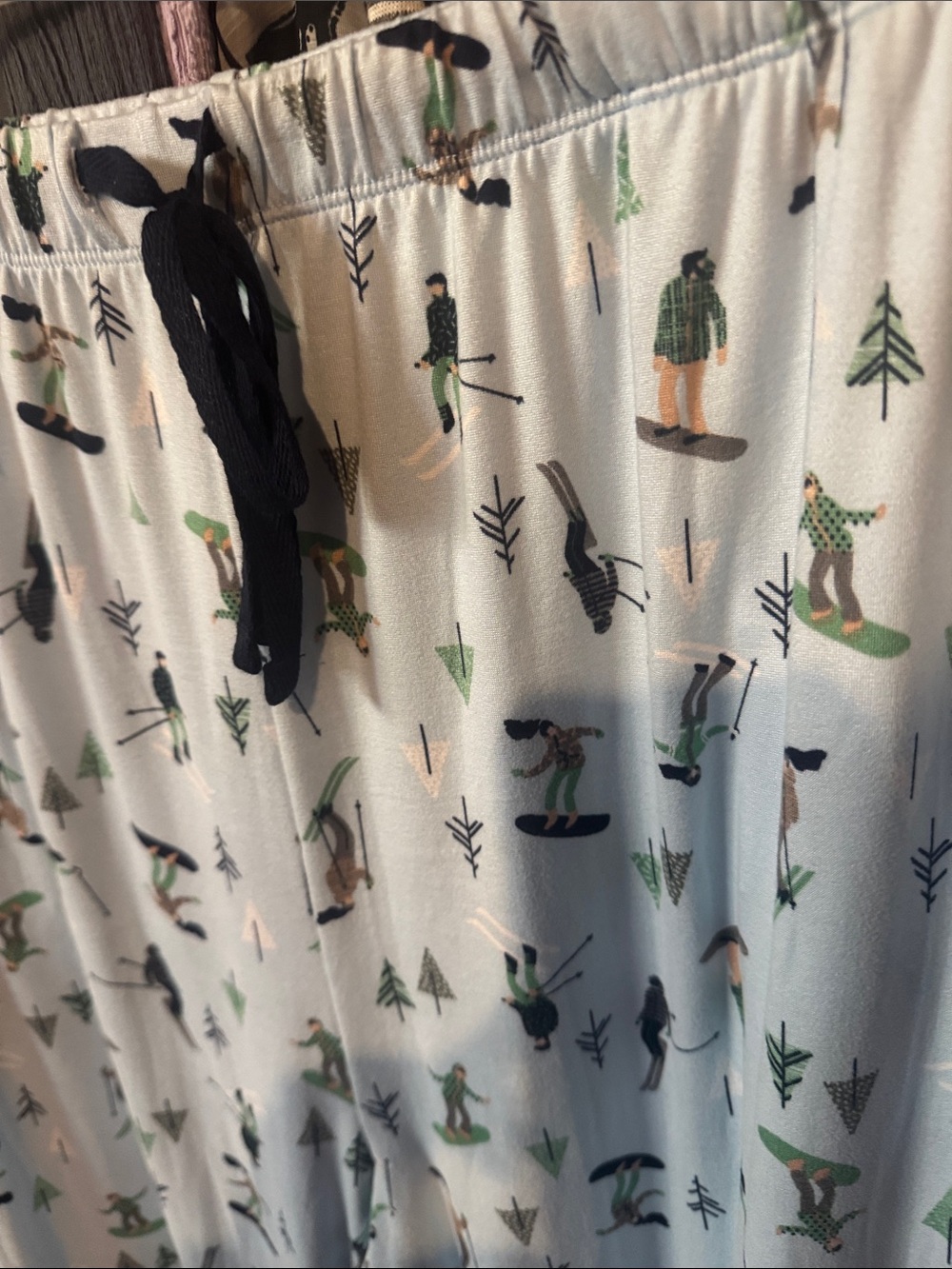 Pillow talk • NWT Light Blue Men’s Pajama Lounge Pants with Ski Print - Picture 3 of 3